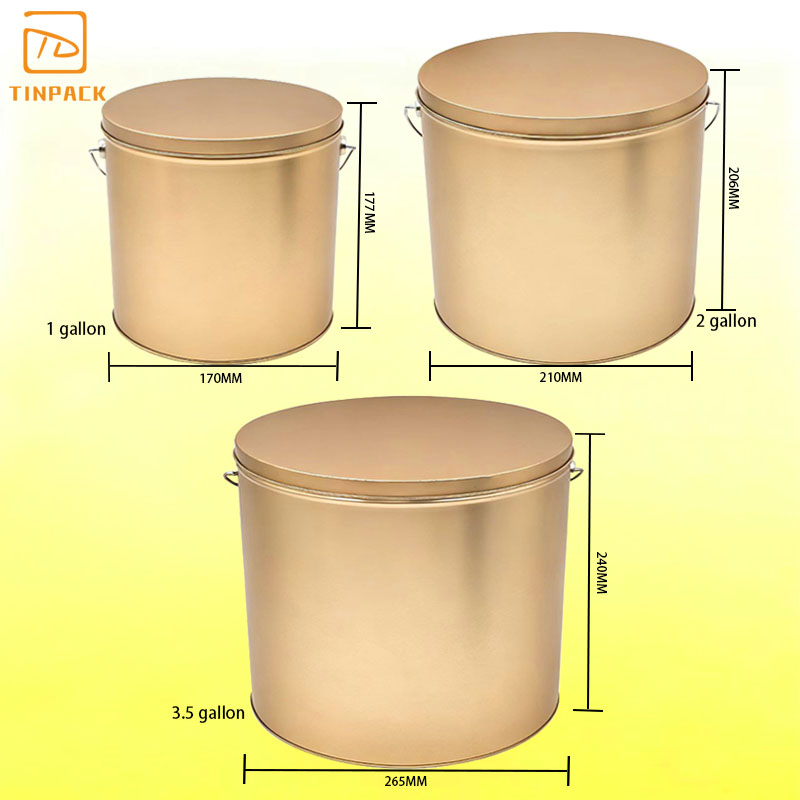 定製印（yìn）刷款 1 升帶手柄（bǐng）食品（pǐn）級爆米（mǐ）花罐